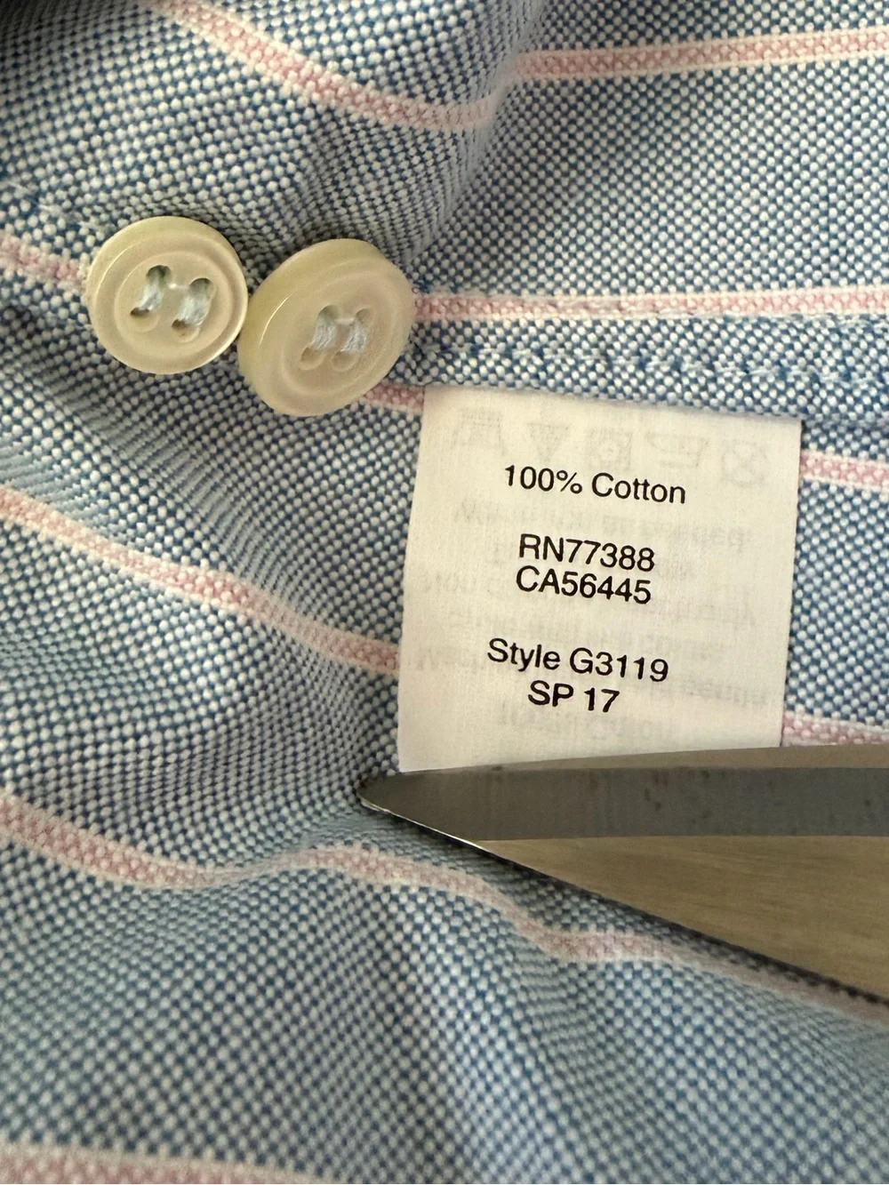 J. Crew Boy Fit Cotton Sky Blue and Pink Stripe Women’s Button-Down Shirt - S